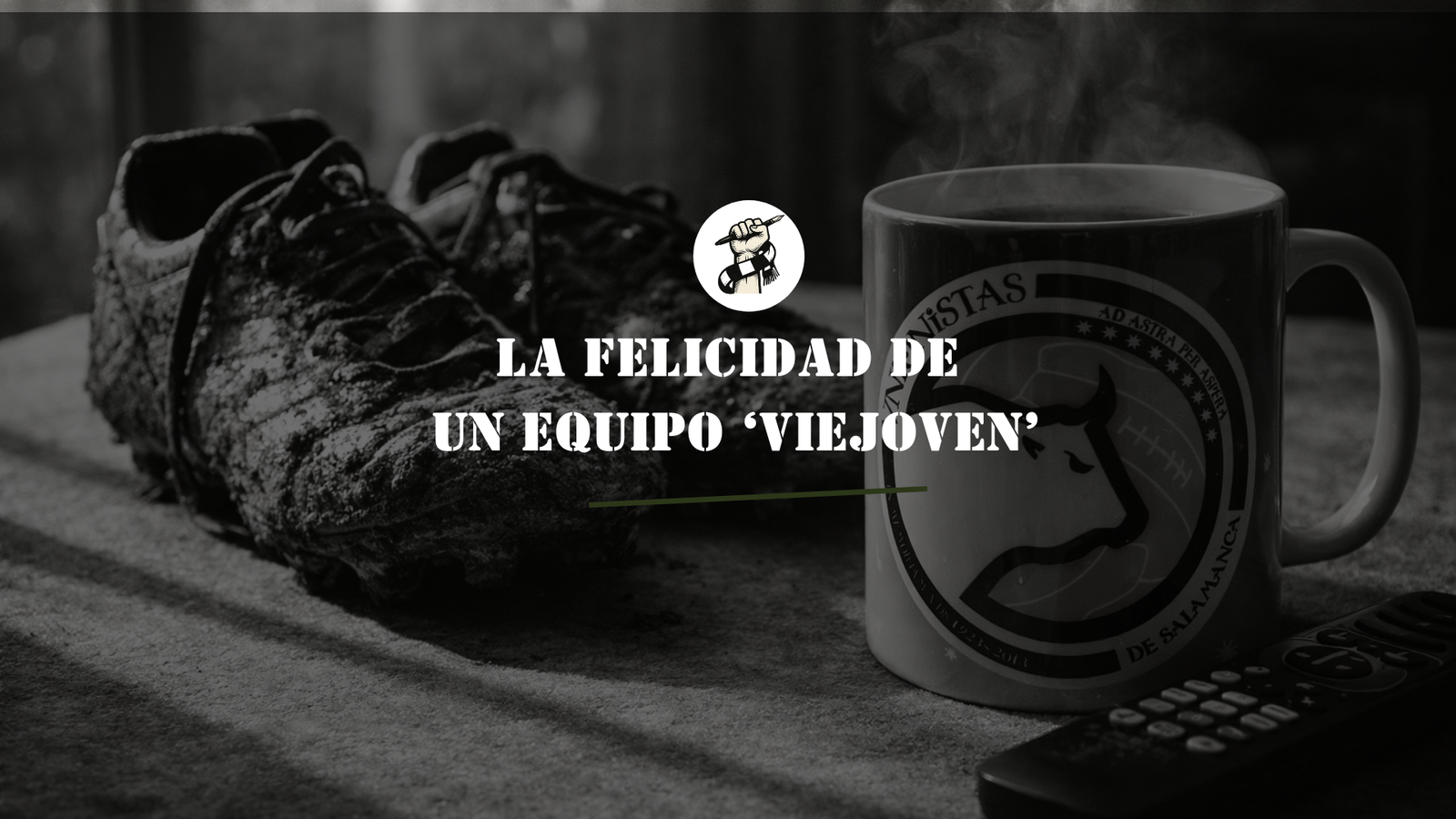 Botas de fútbol y café, metáfora de la madurez deportiva de Unionistas, un equipo viejoven.