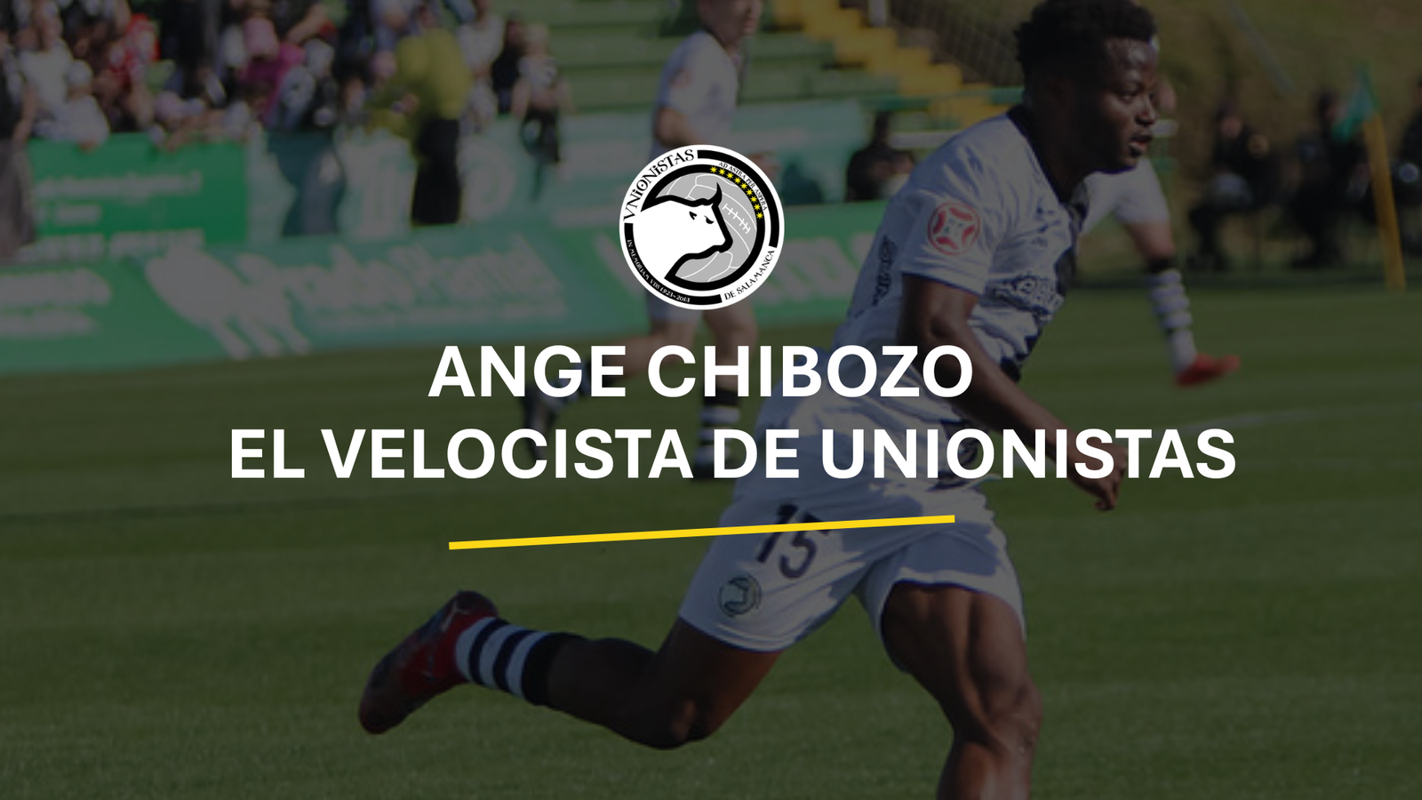 Ange Chibozo celebra su primer gol con Unionistas de Salamanca.